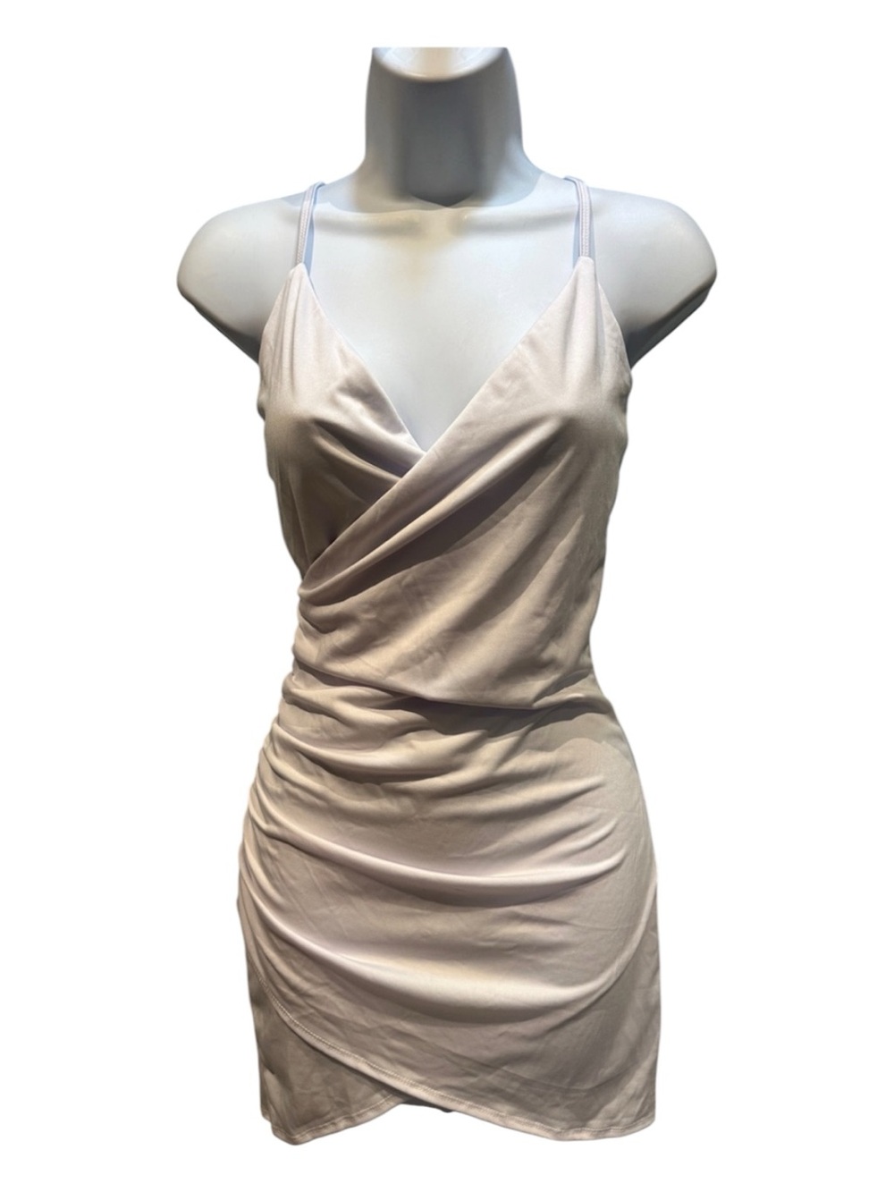 Roma White Wrap-Style Dress Small New
